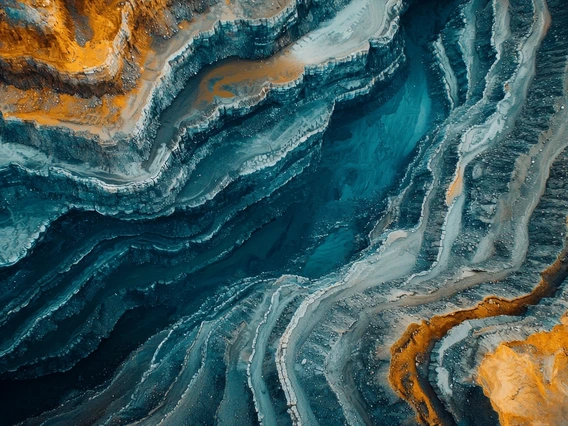 Minerals with blue and red tint.