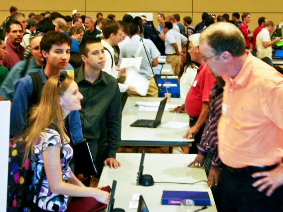 students at design open day